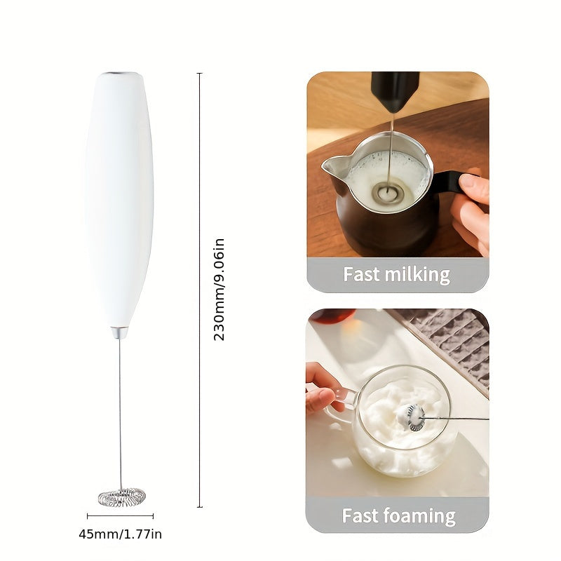 Portable Stainless Steel Electric Milk Frother Egg Beater 2-Speed Handheld Whisk