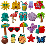 Women Summer Shoe Charms for Clog Slides Beach Sandals 20 Pcs Tropical Accessories
