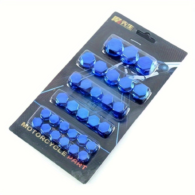 Motorcycle Car Bicycle Decorative Nut Bolt Cap Cover 30 Pack Chrome