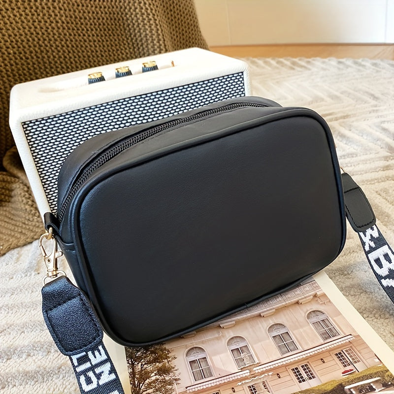 Embroidered Camera Bag Crossbody Lightweight PU Casual Fashion Spacious for Going Out