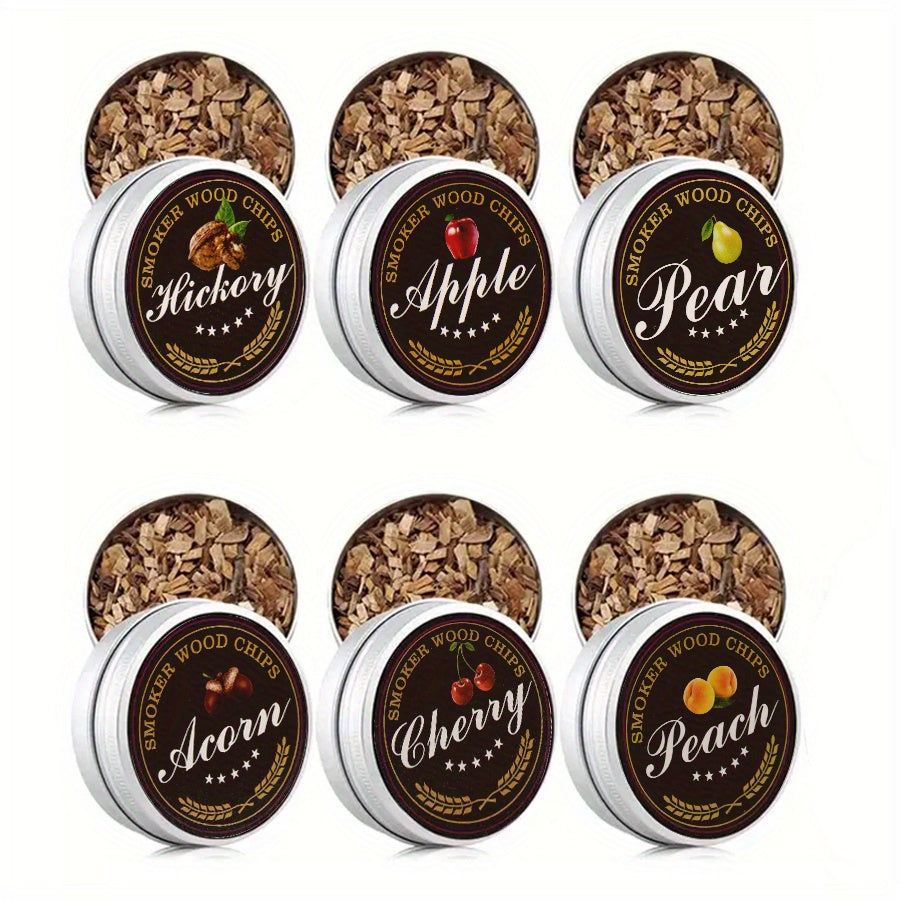 6 Flavors Smoked Wood Chips for Cocktails Whiskey Steak Refill