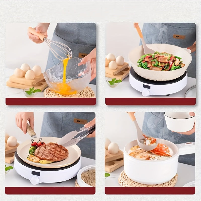 Премиум набор кухонных принадлежностей из силикона с деревянными ручками - включает 6 основных предметов: лопатка, ложка, шпатель, кисточка и венчик. Устойчив к высоким температурам и безопасен для посуды с антипригарным покрытием, без BPA.