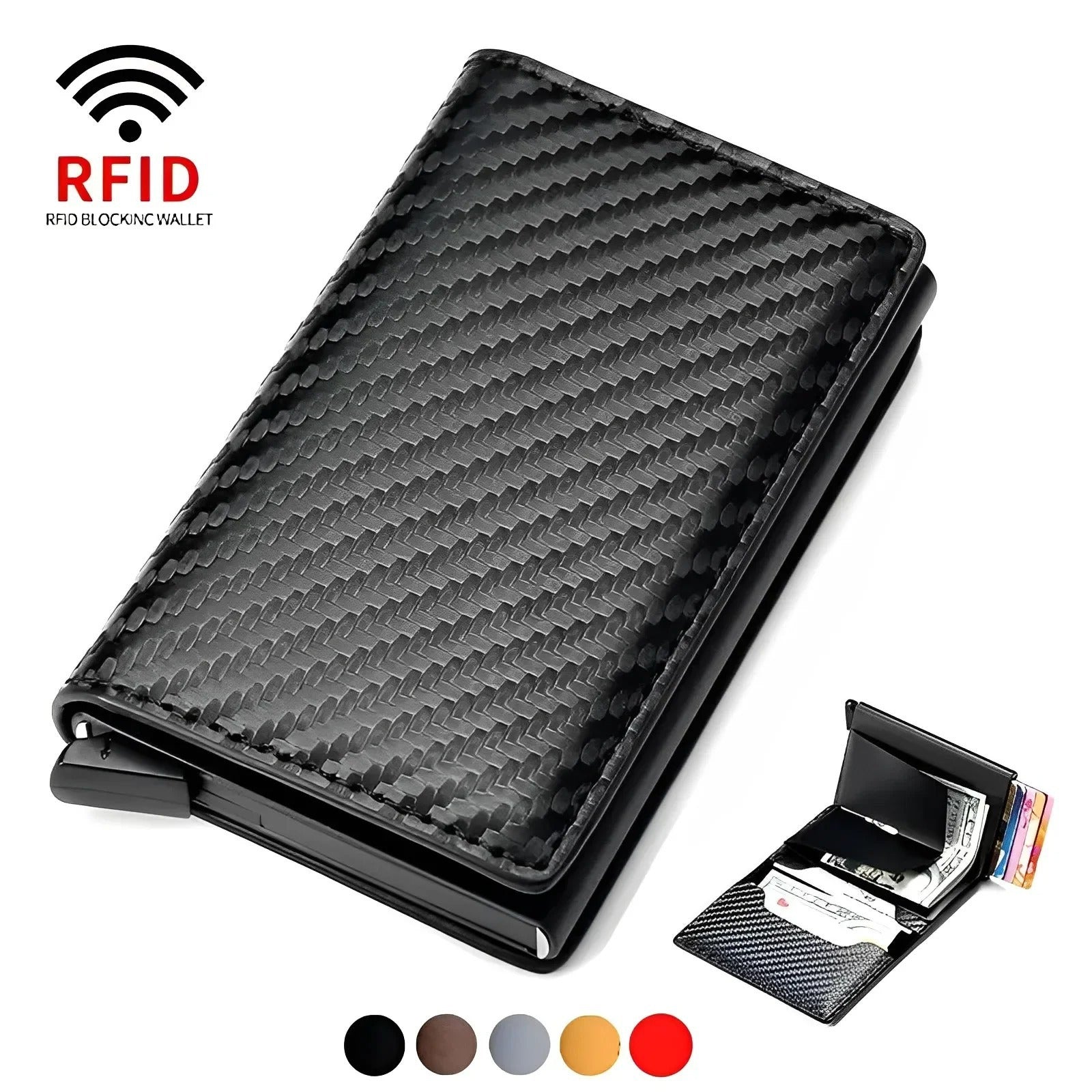 Men's RFID-Blocking Aluminum Alloy Wallet with Multiple Card Slots and Sleek Metal Design