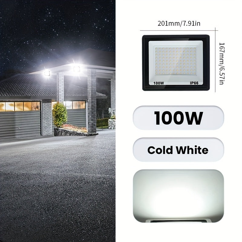 Aluminum LED Floodlight Outdoor Garden Playground Wall Ceiling 10-300W Black