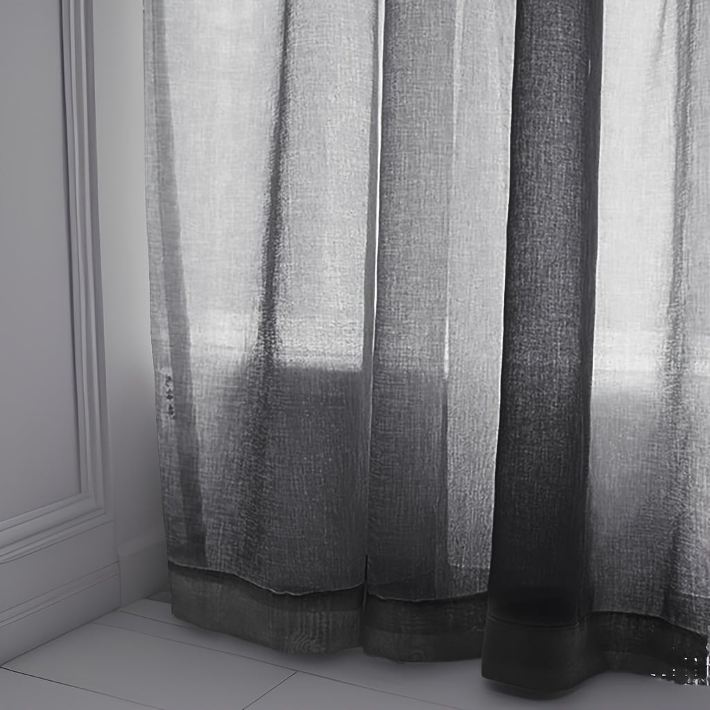 Contemporary Sheer Window Curtain for Bedroom, Gauze Panel, Cordless, Machine Washable
