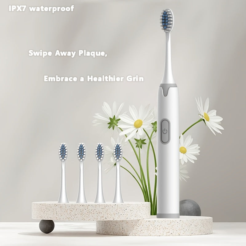 Electric Toothbrush for Adults IPX7 Waterproof with Soft Replaceable Heads