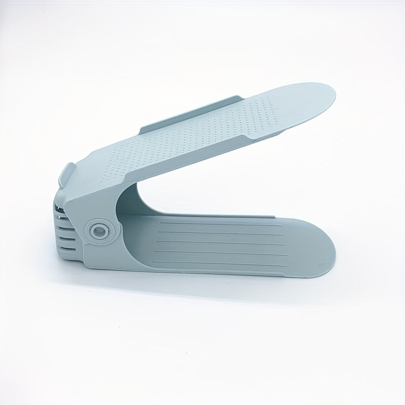 Organizador de zapatos de plástico con 12 compartimentos, almacenamiento apilable de doble capa para dormitorios, habitaciones y armarios