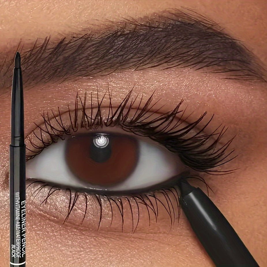 Женский водостойкий карандаш для глаз с витамином E, стойкий к смазыванию