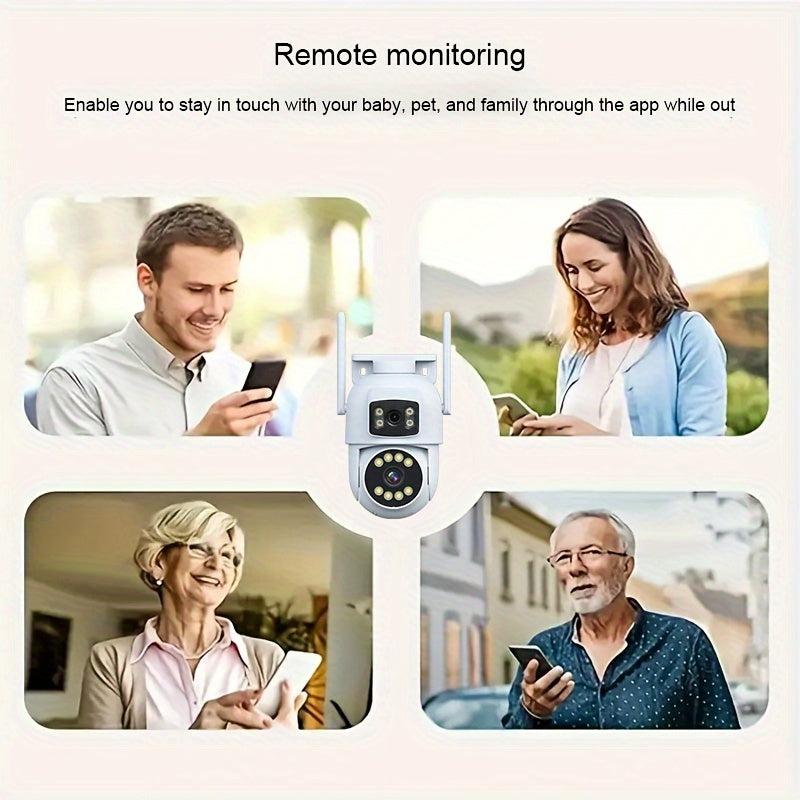 Wireless Security Camera with Dual Camera WiFi Two-Way Audio for Home Office Shop