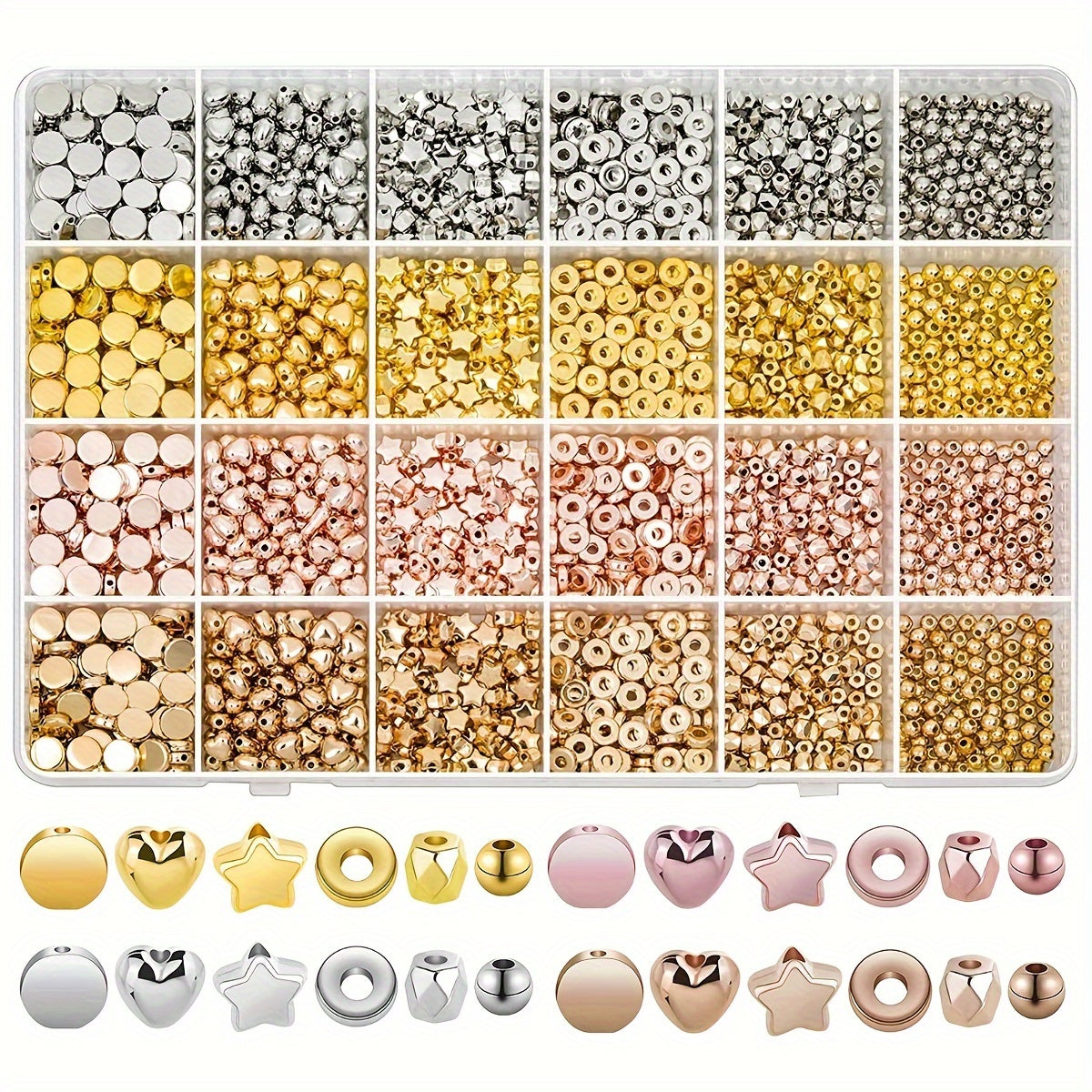 Set of 2260 Irregular Shaped CCB Spacer Beads for Jewelry Making