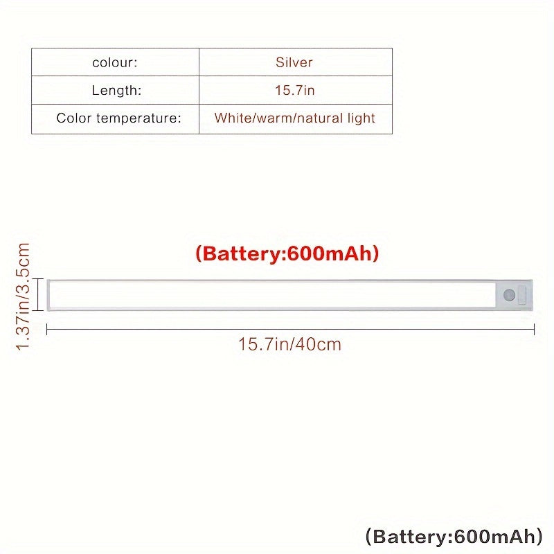 LED Motion Sensor Cabinet Lights Rechargeable USB Battery Powered for Home Use