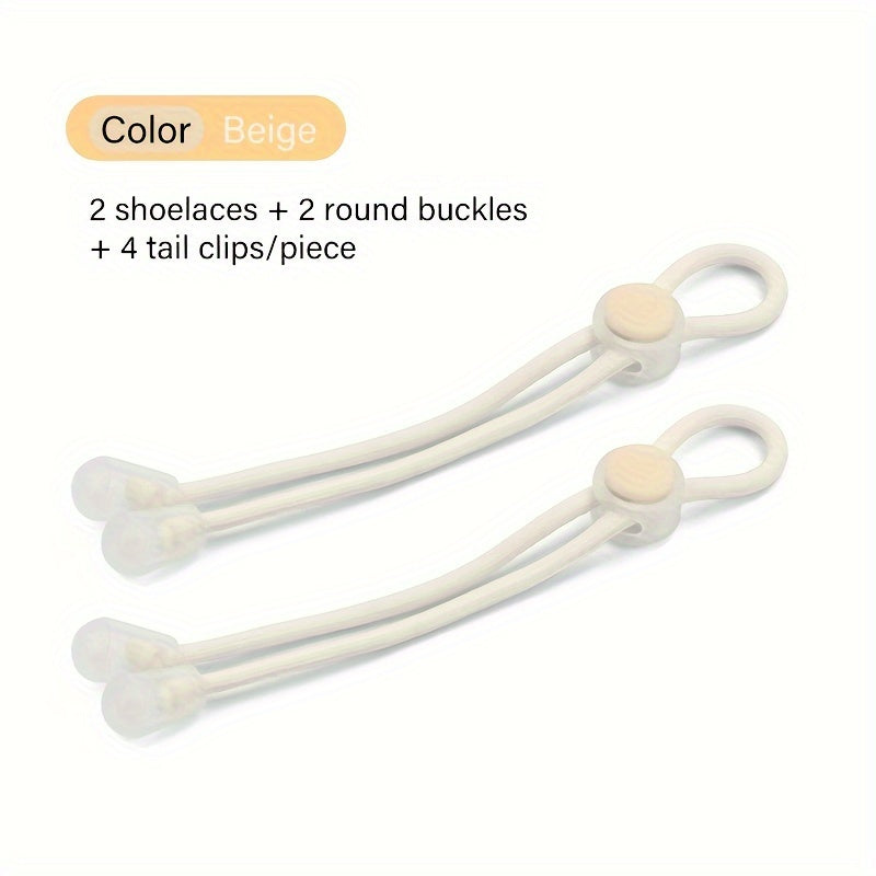 Unisex Elastic No-Tie Shoelaces with Adjustable Buckles for Sneakers