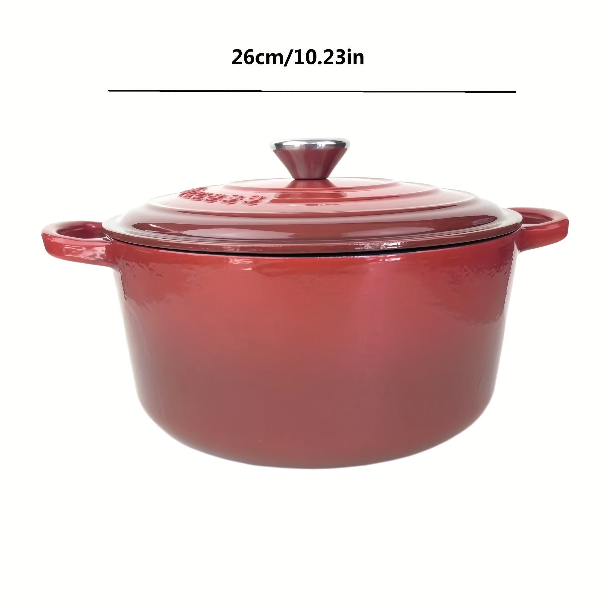 Set of 3 Enamel Cast Iron Pots 22cm 24cm 26cm Non-Stick Handles