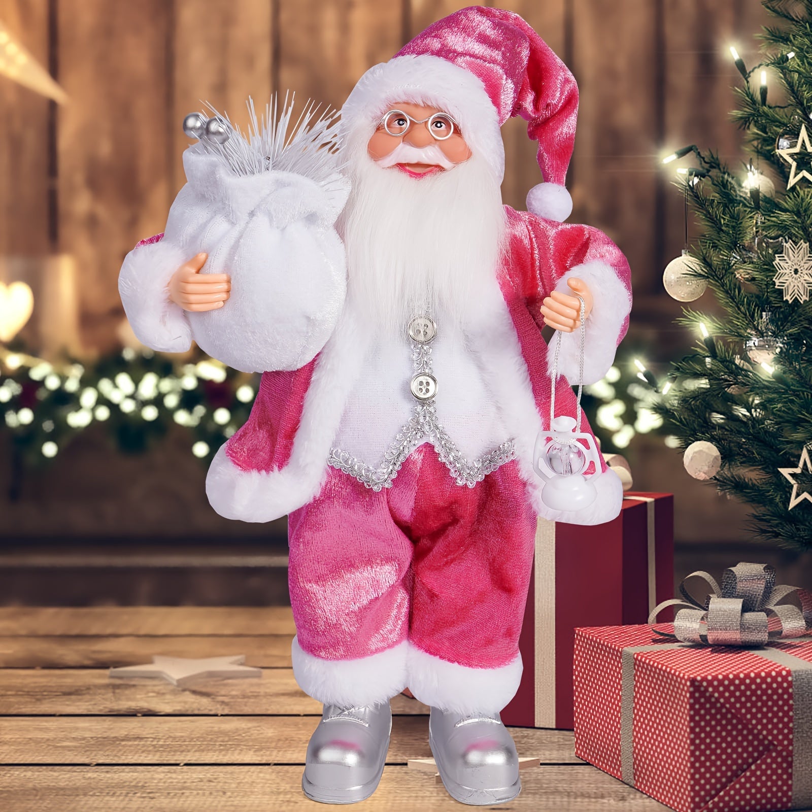 Christmas Decorations with Santa Claus and Gifts for Festive Atmosphere