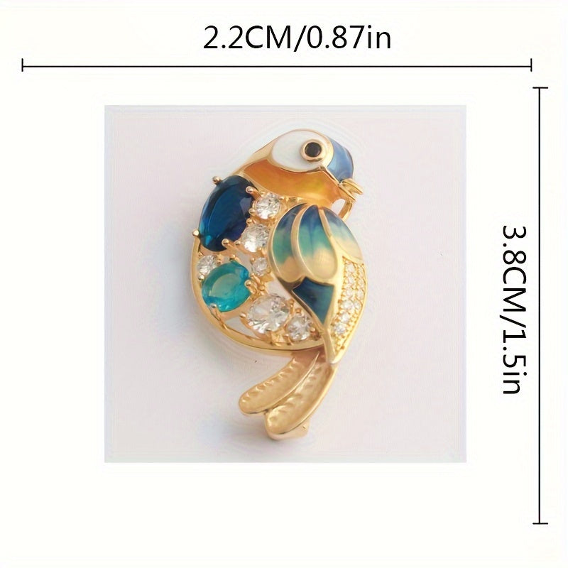 Zirconia Bird Brooch Pin for Women and Girls Cartoon Animal Jewelry for Scarves Jackets Dresses