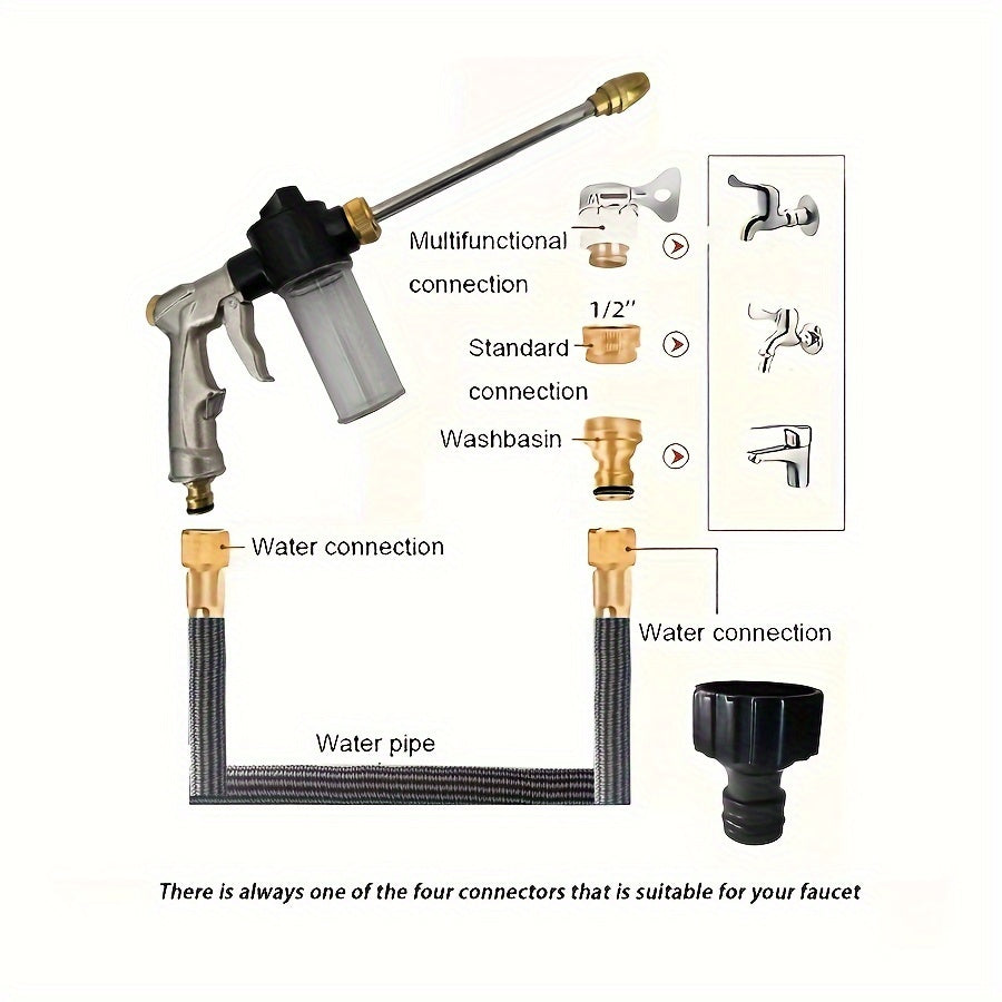 Гибкий расширяемый садовый шланг с распылительной насадкой, высокого давления, мойка автомобиля, прочный пластиковый латунный покрытие