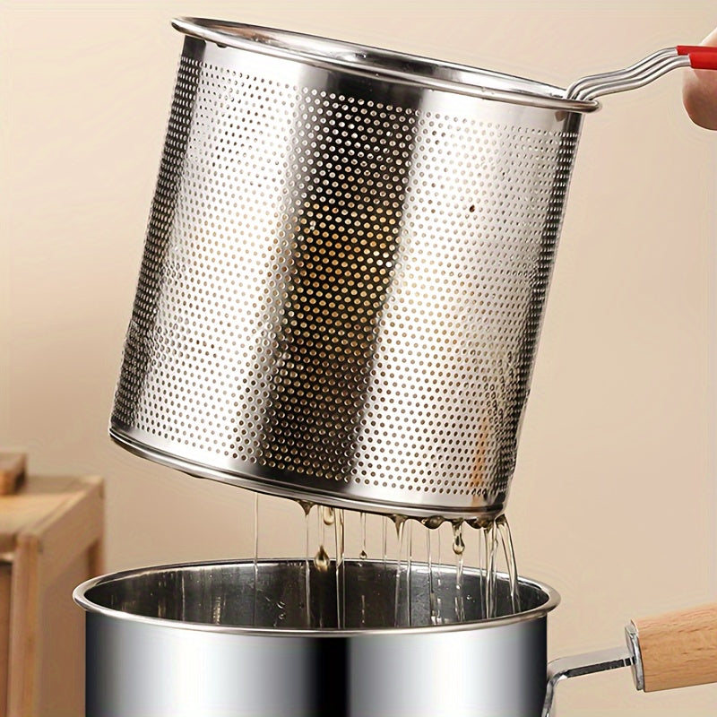 Freidora de acero inoxidable compatible con inducción olla de cocina multifunción que ahorra aceite