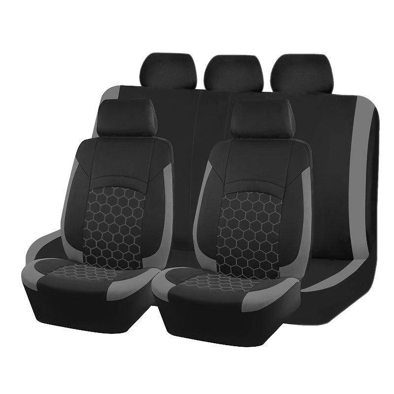 Universal Car Seat Covers Black Red Woven Polyester Durable Pack of 2