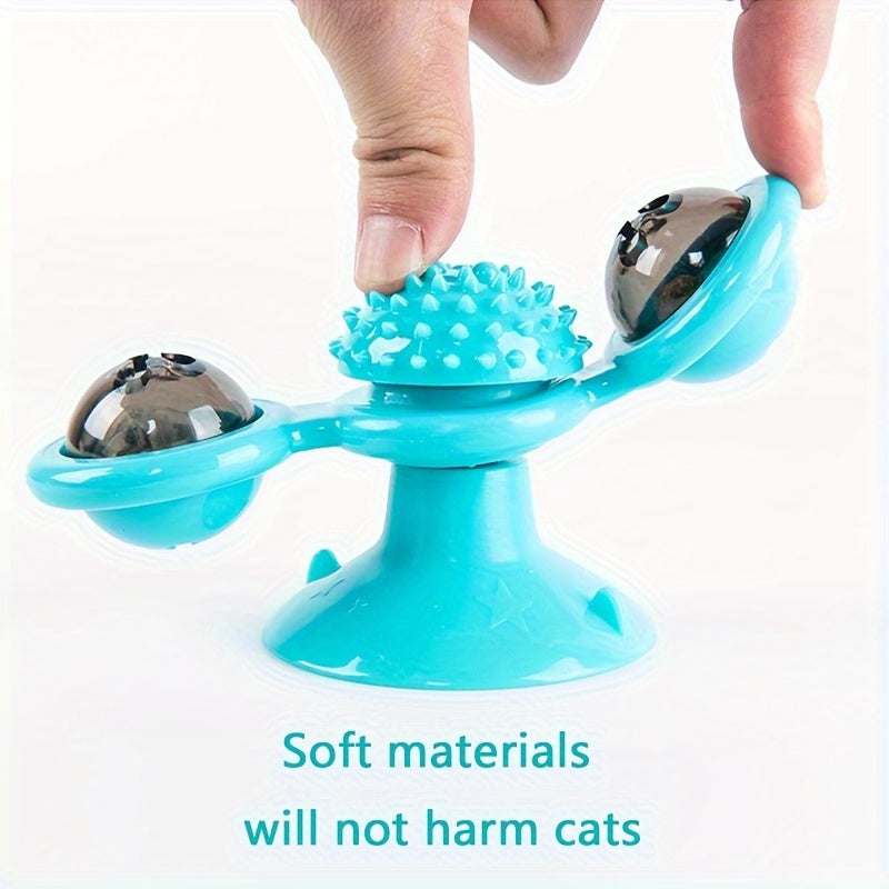 Rotating Cat Toy with Windmill Turntable Stimulates Play and Vitality