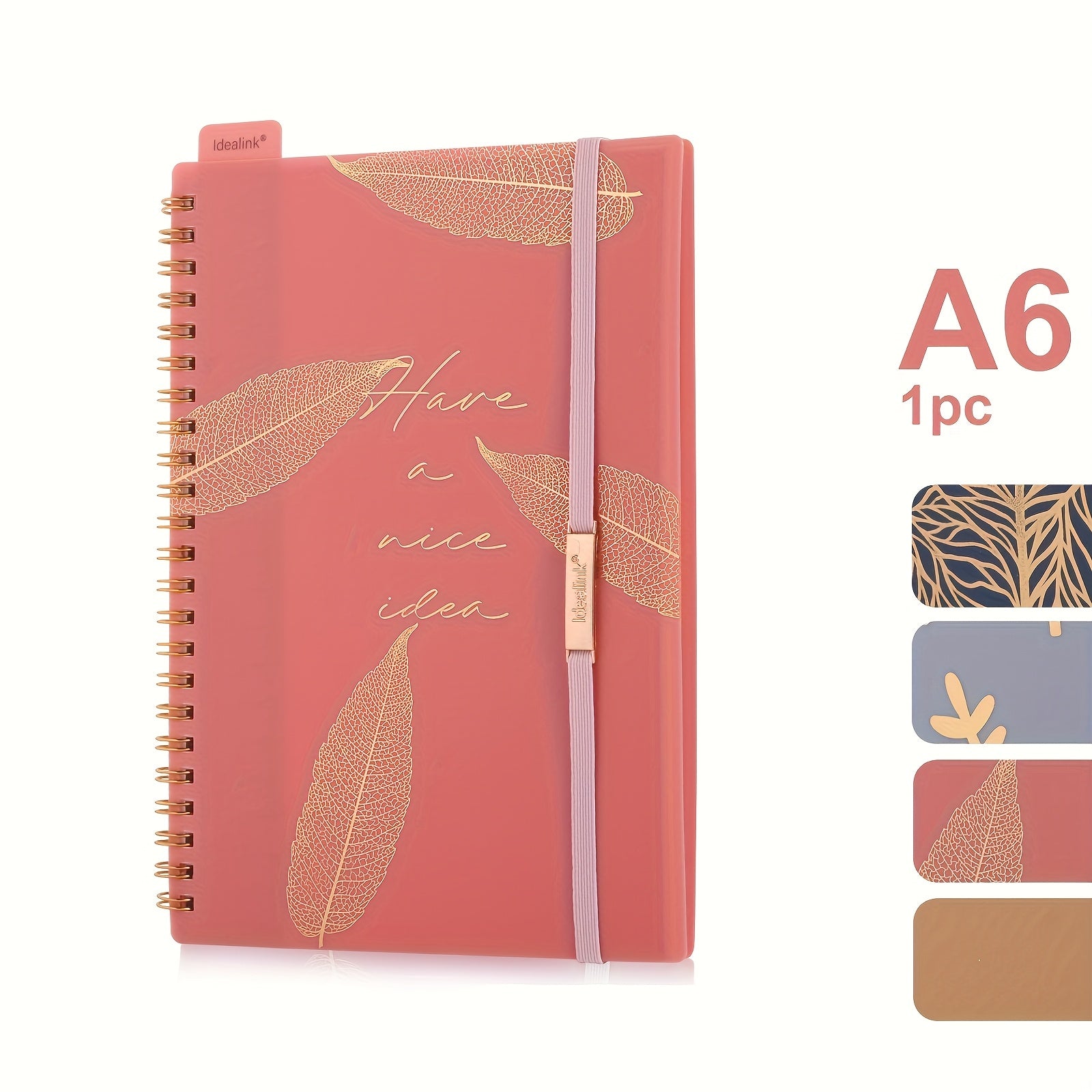 Spiral Notebook A5/A6 Floral Design Hot Stamping 160 Pages Study Planner Office Supplies