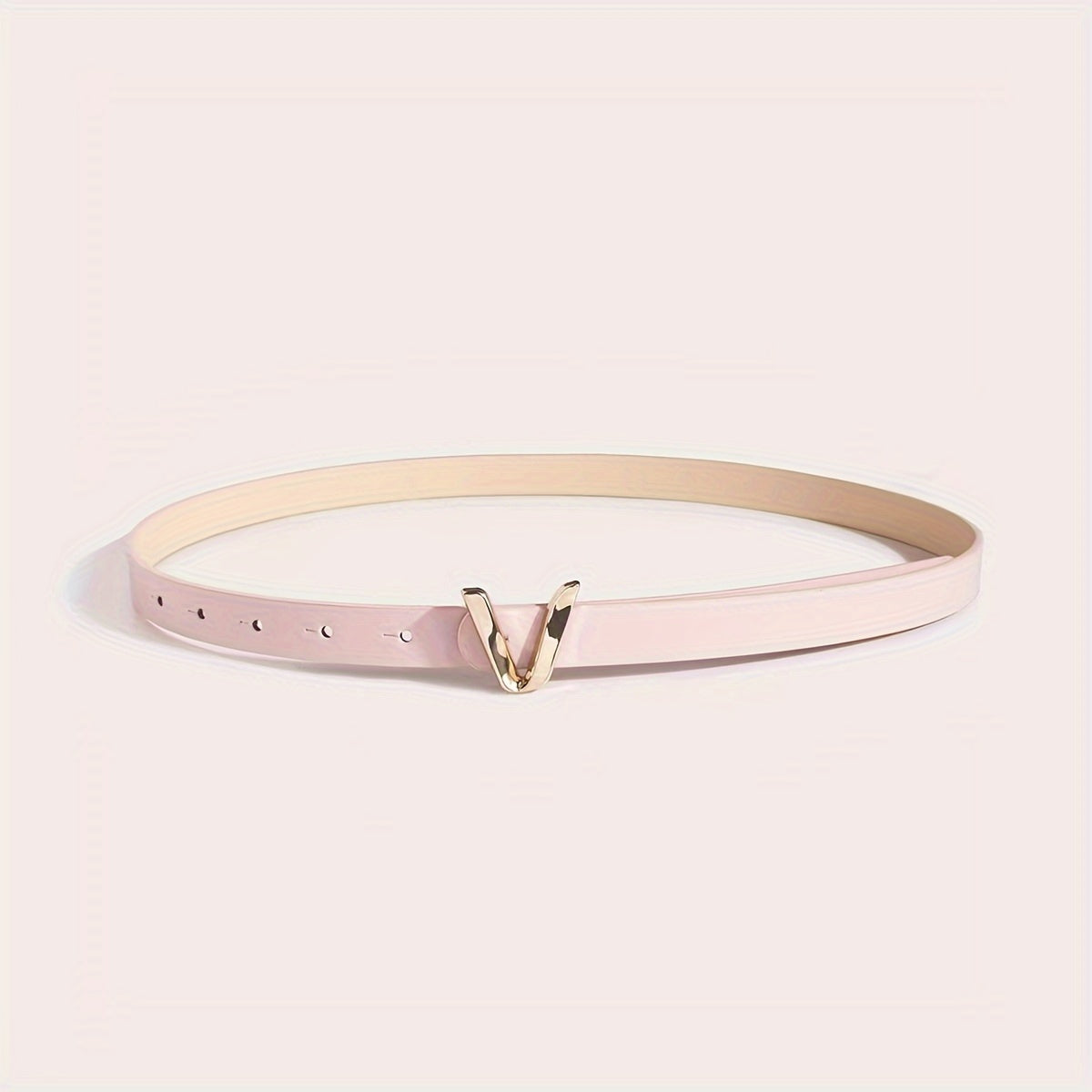 Women's Gold Belt with V-Shaped Buckle Minimalist Fashion Accessory