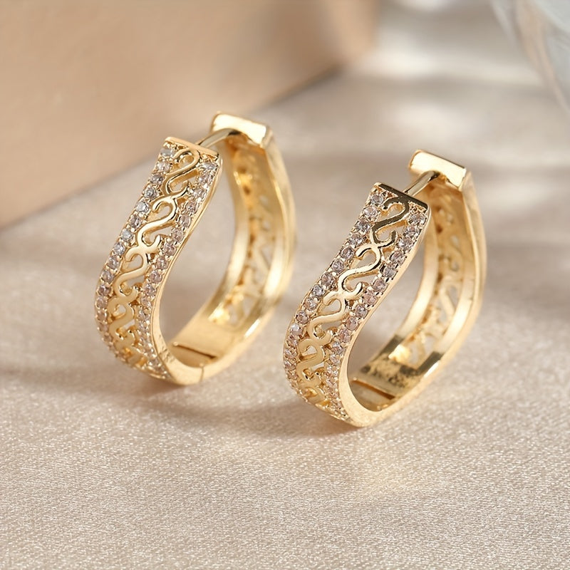 Boho misli qum bilan bezatilgan ayollar uchun sovgʻa uchun oltin bilan qoplangan zirkon bilan ta'minlangan sirgʻa