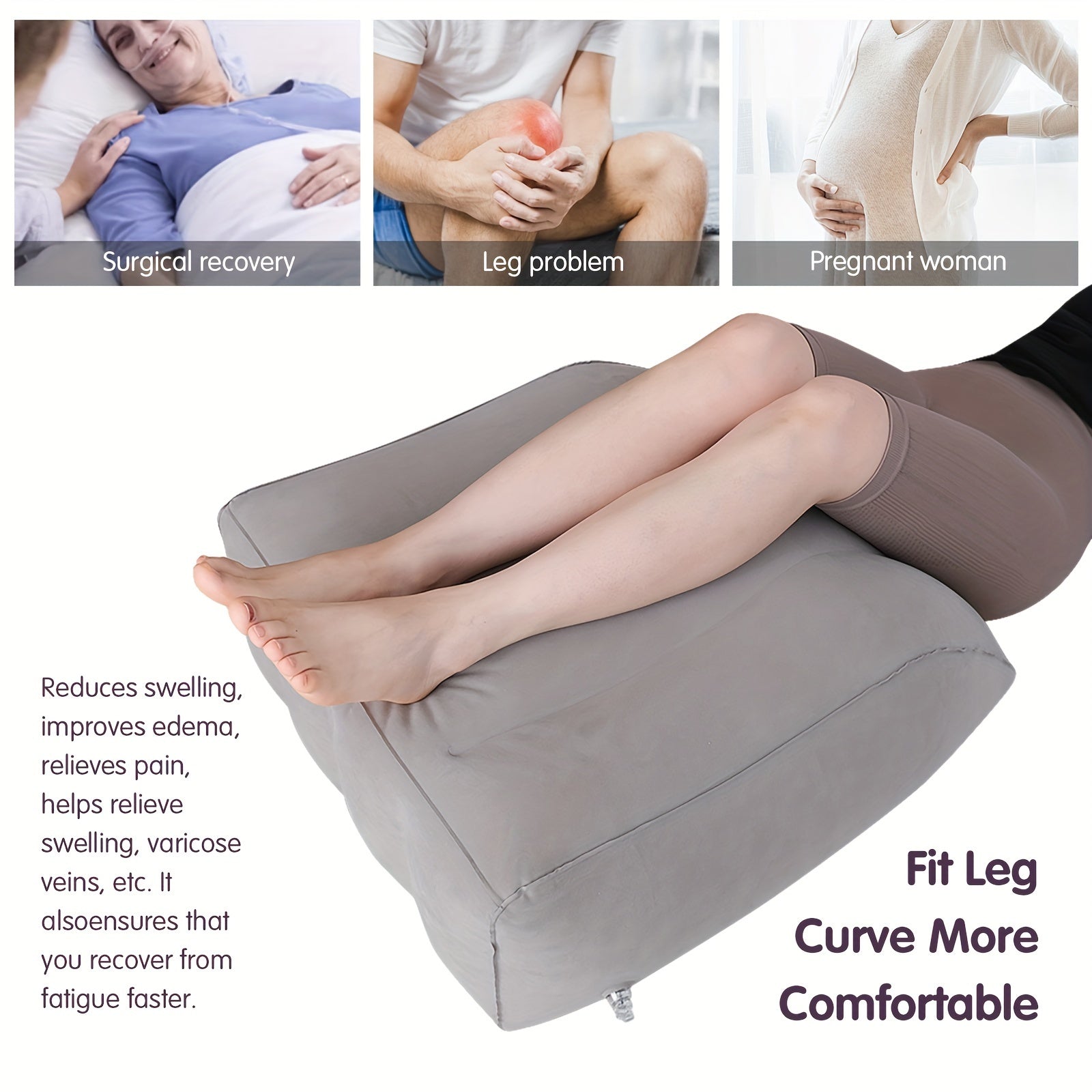 Inflatable Leg Elevation Pillow for Post-Surgery Recovery and Swelling Relief