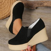 Women's Wedge Sneakers Platform High Heels Slip-On Fabric Sole All-Season