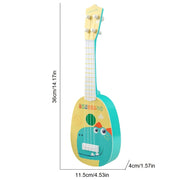 Children's Musical Instrument Ukulele Toy for Kids Age 3+ Durable Plastic Yellow Green
