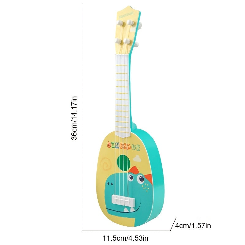 Children's Musical Instrument Ukulele Toy for Kids Age 3+ Durable Plastic Yellow Green