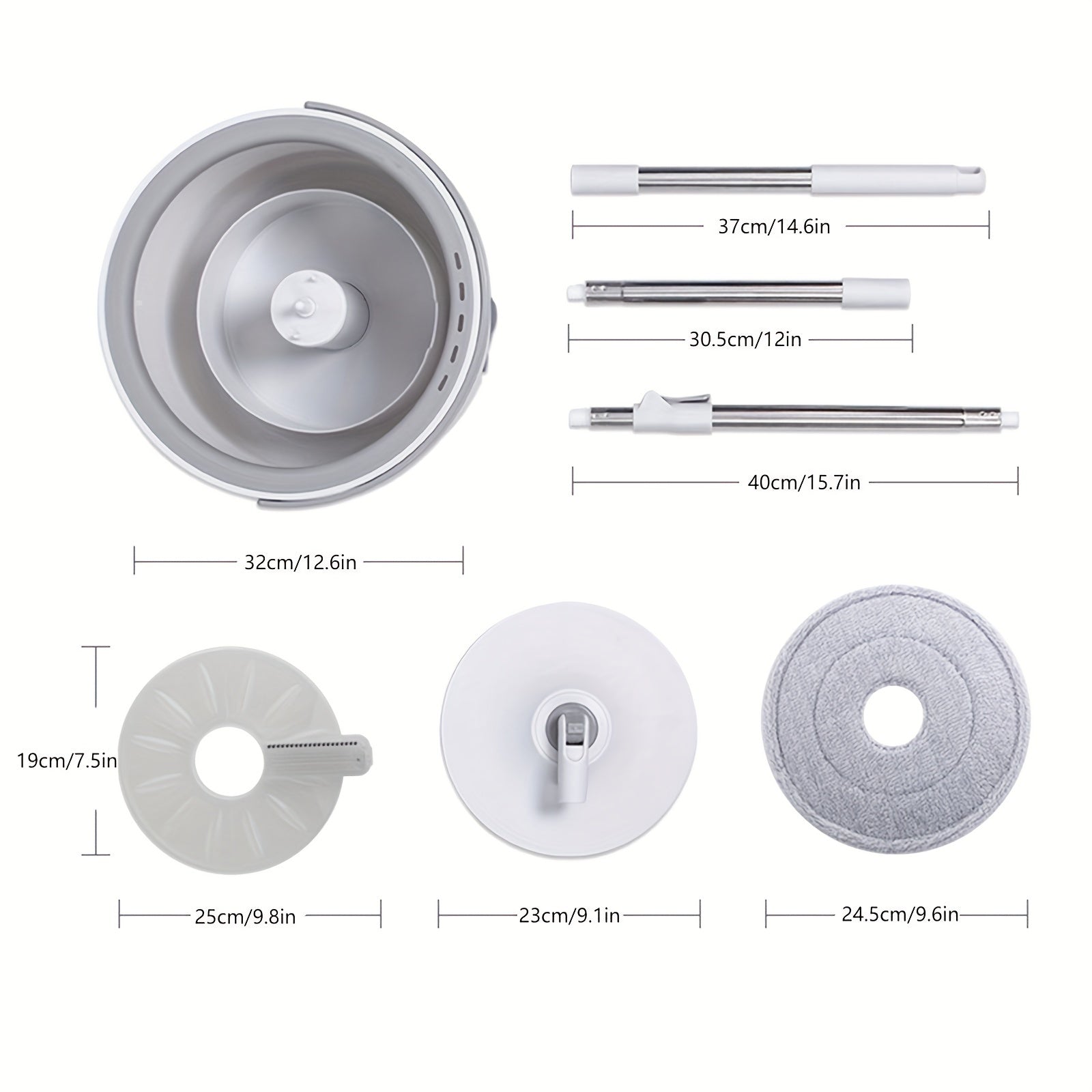 Adjustable Handle Mop Set for Dry and Wet Floor Cleaning with Bucket and Interchangeable Heads