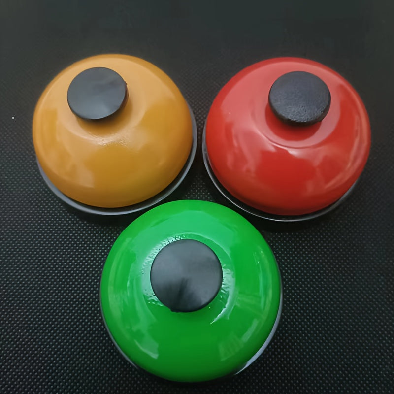 Colorful Metal Hand-Press Dog and Cat Training Bell with Red Yellow Green Bells