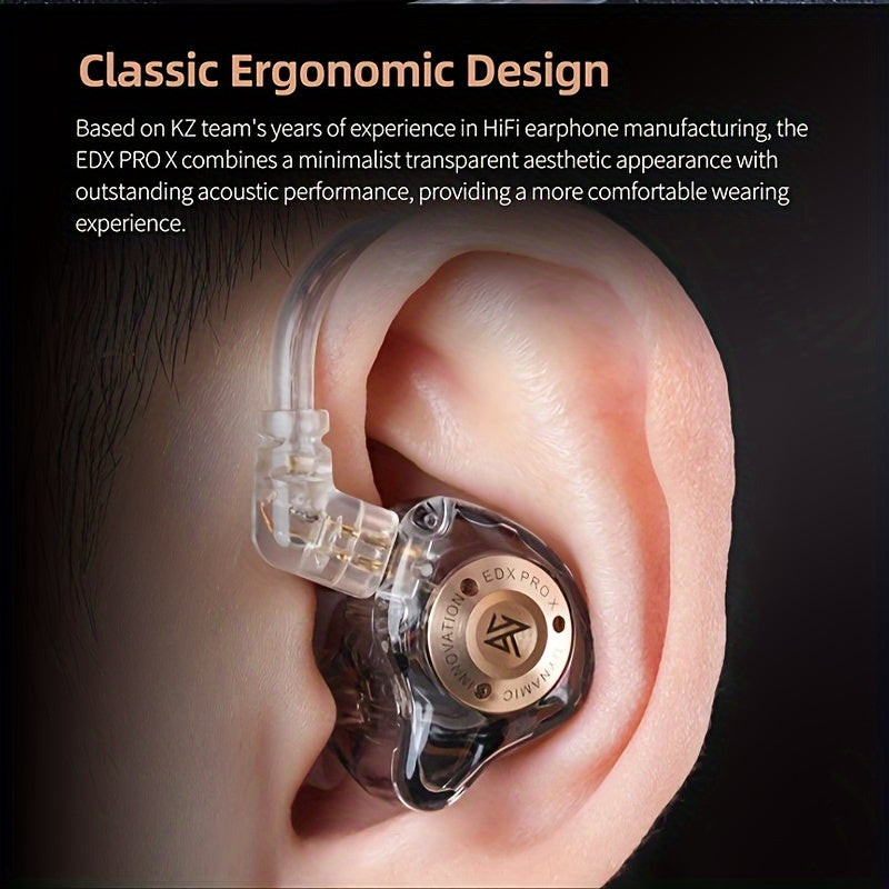 KZ EDX Pro X проводные внутриканальные наушники - Двойные DD HiFi стерео, наушники с шумоподавлением и съемным кабелем, USB-питание, комфортная посадка, идеальны для аниме/фильмов/телевидения/игр