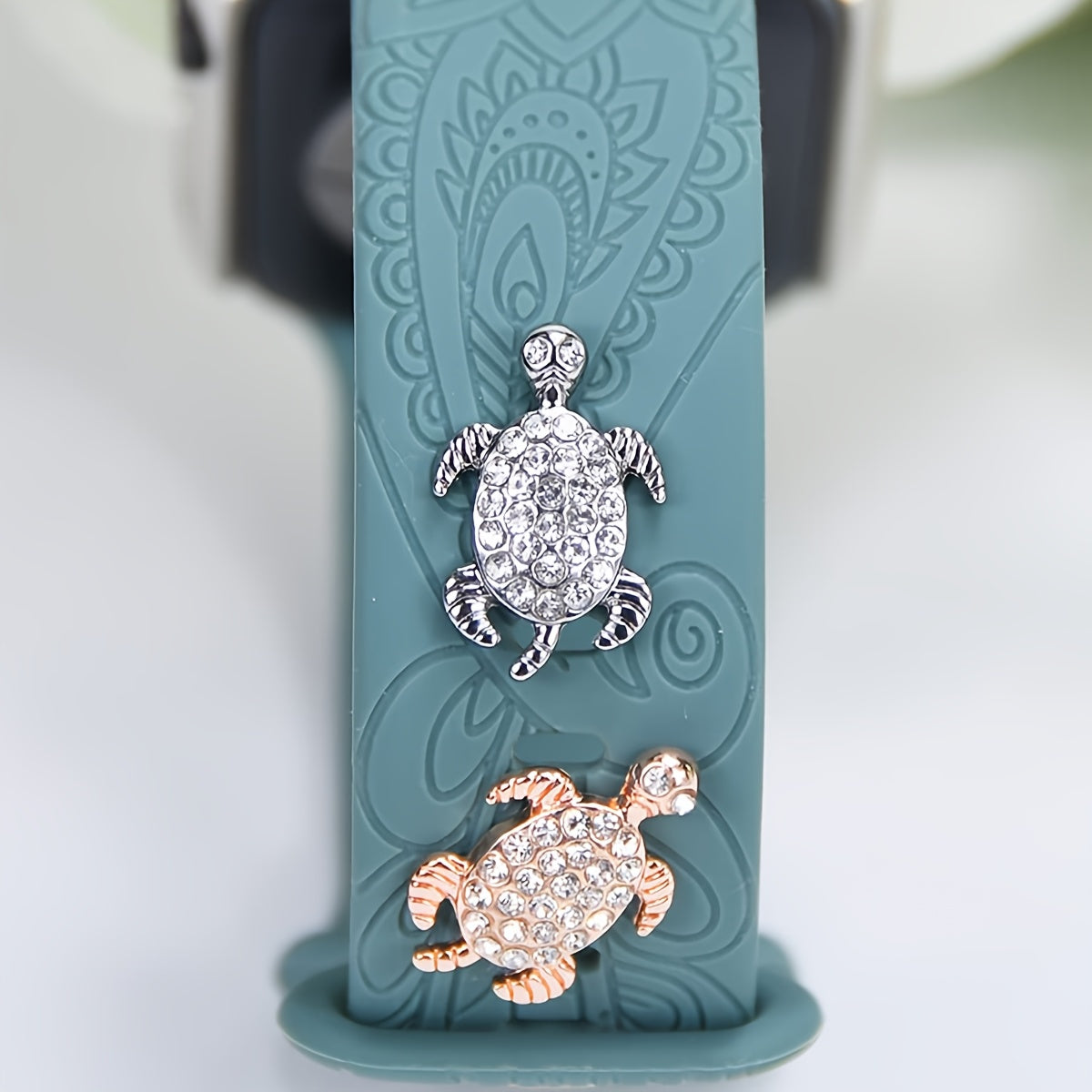 Dog Paw Studs with Turtle and Butterfly Bee Design for Silicone Sports Watch Bands