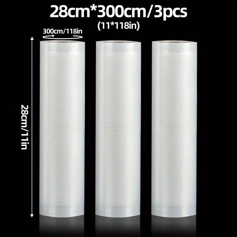 3 Rolls of 3m BPA-Free Vacuum Sealing Bags for Sous Vide and Food Storage
