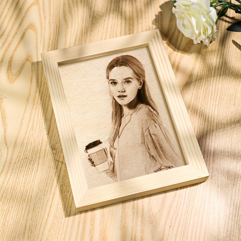Индивидуальный фотоподарок - Настройте свою фотографию для гравированного деревянного рамки - Идеально для празднования дней рождения, юбилеев, свадеб, Дня святого Валентина и домашнего декора - Подходит для возрастной группы 14 лет и старше
