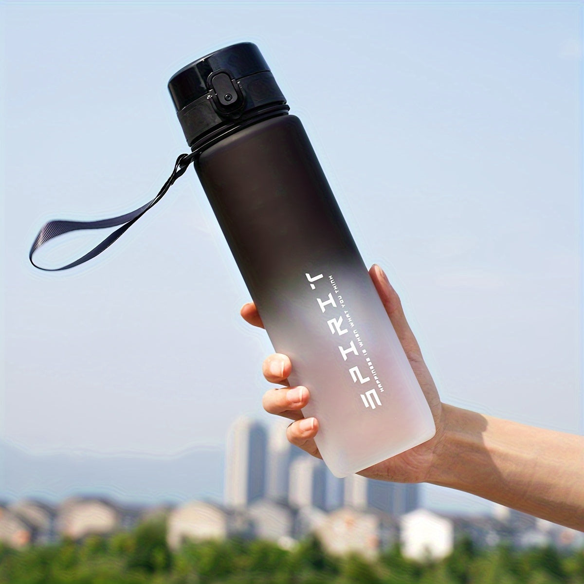 Gradient Color Water Bottle with Leakproof Straw Lid Insulated for Hot Cold Beverages Portable for Gym Outdoor Travel