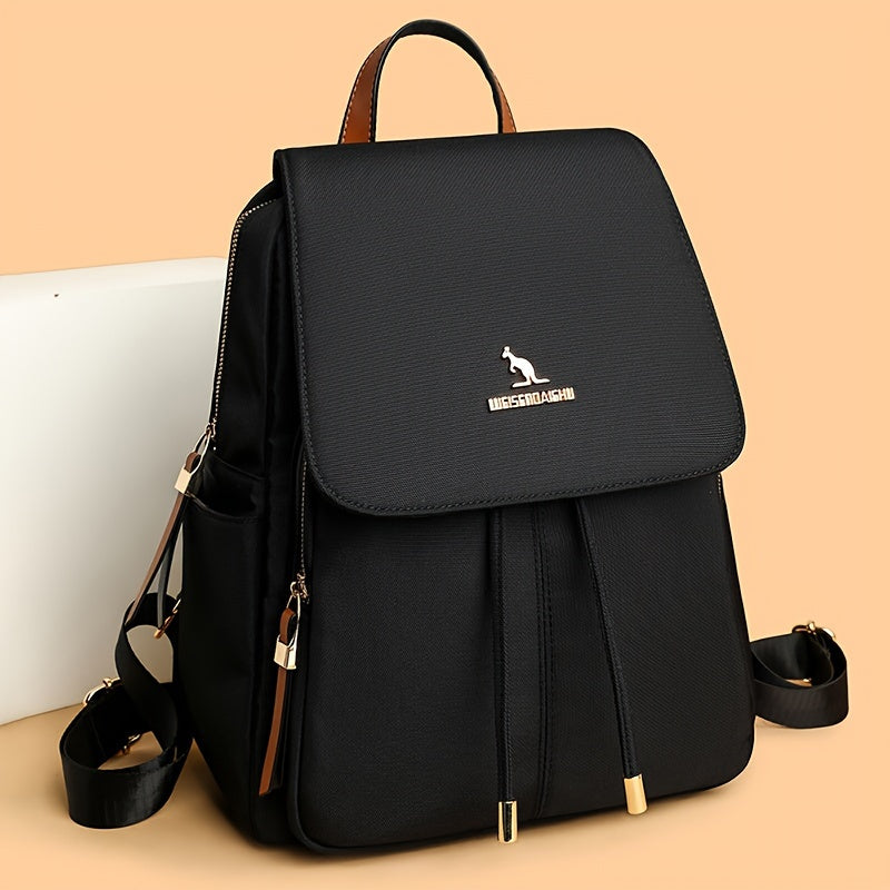 Large Capacity Korean-Style Backpack for Women Casual Travel Black Polyester