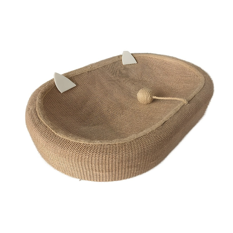 Large 60cm Sisal Cat Scratching Board with Oval Design and Bed