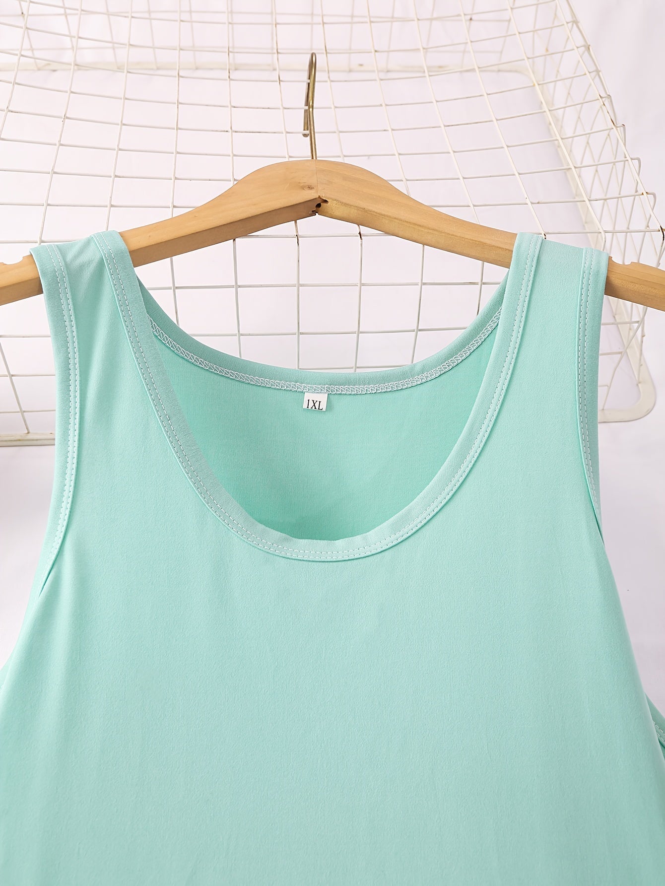 Mujeres camisón de noche de color sólido con cuello redondo, pack de 3, poliéster elastano