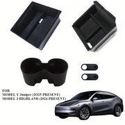 Center Console Storage Box with Flocked Interior for Tesla Model 3 and Model Y