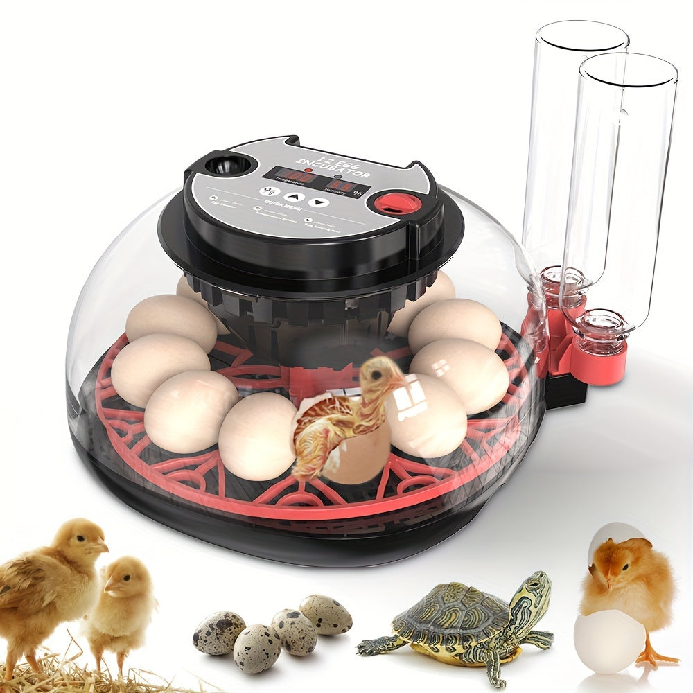 12-Egg Automatic Incubator with Egg Turning Humidity Control for Poultry Farming