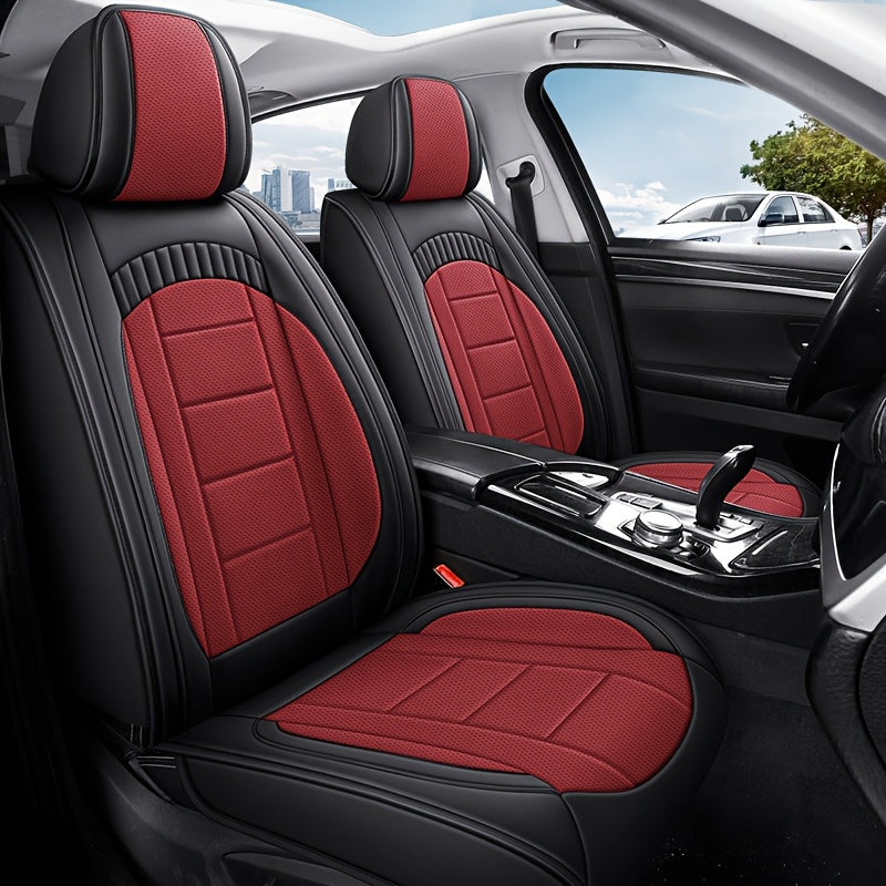 Car Seat Cover Waterproof Full Coverage Leather Auto Seat Mat for All Seasons