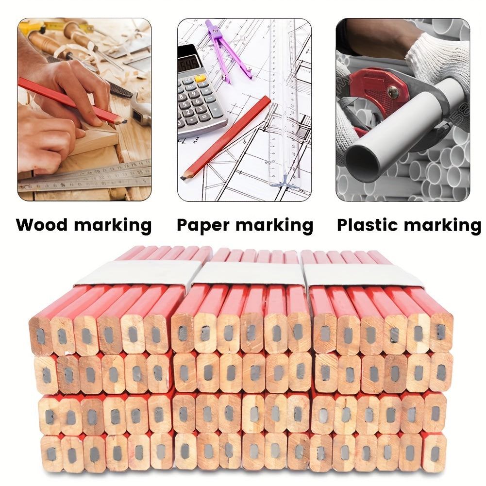 Yog'och ishlash uchun qalamlar 10/20 ta, qora, sakkizburchak, ustaga belgilash qalamlari