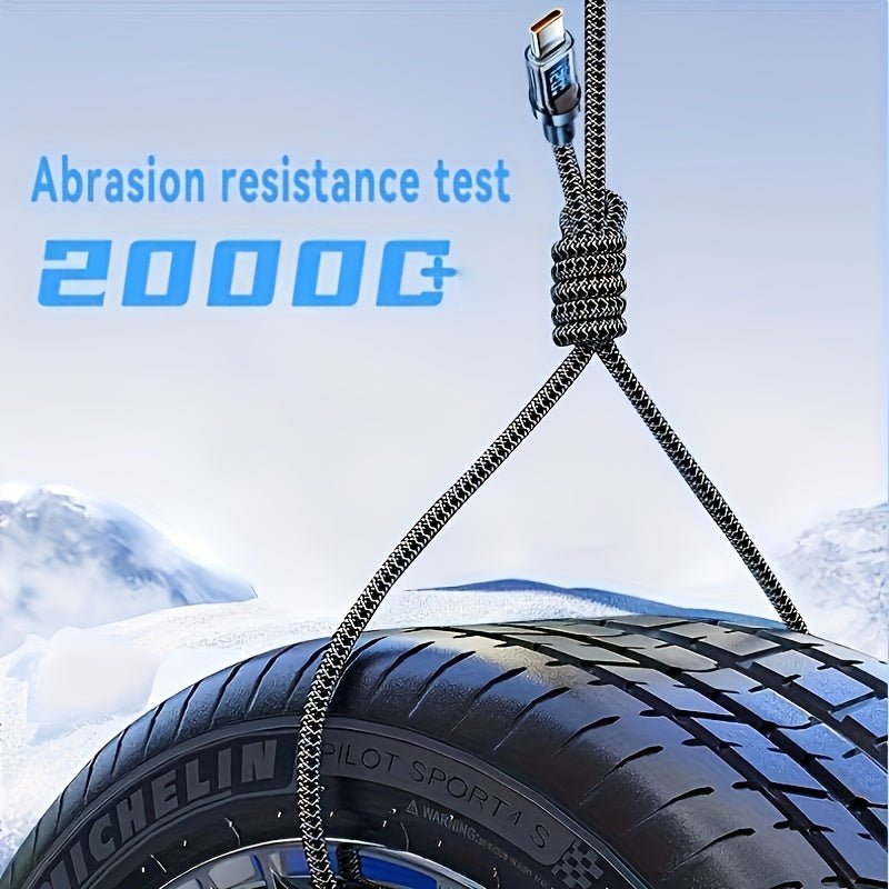 120W USB Type C Charging Cable with LED Display Fast Safe Charging