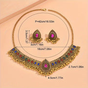 Peacock Jewelry Set Rhinestones Necklace and Earrings for Women Elegant Gift