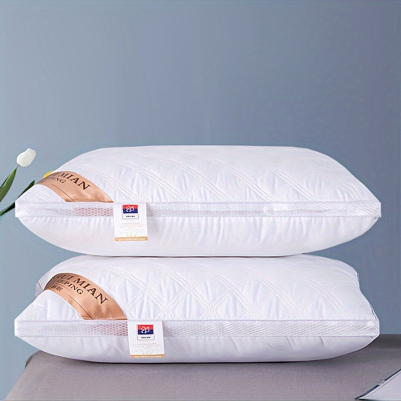 Soft Pillow Set for Bedroom Bedding Includes 1 or 2 Quilted Hotel Pillows for Neck Support