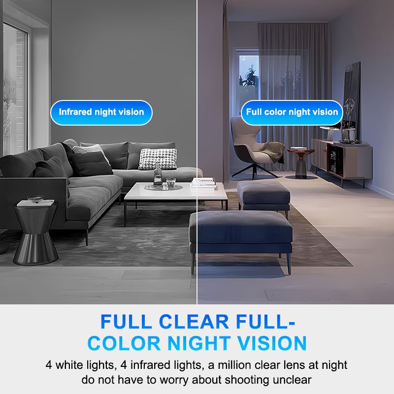 Cámara de seguridad inalámbrica 1080P HD visión nocturna audio bidireccional monitoreo remoto