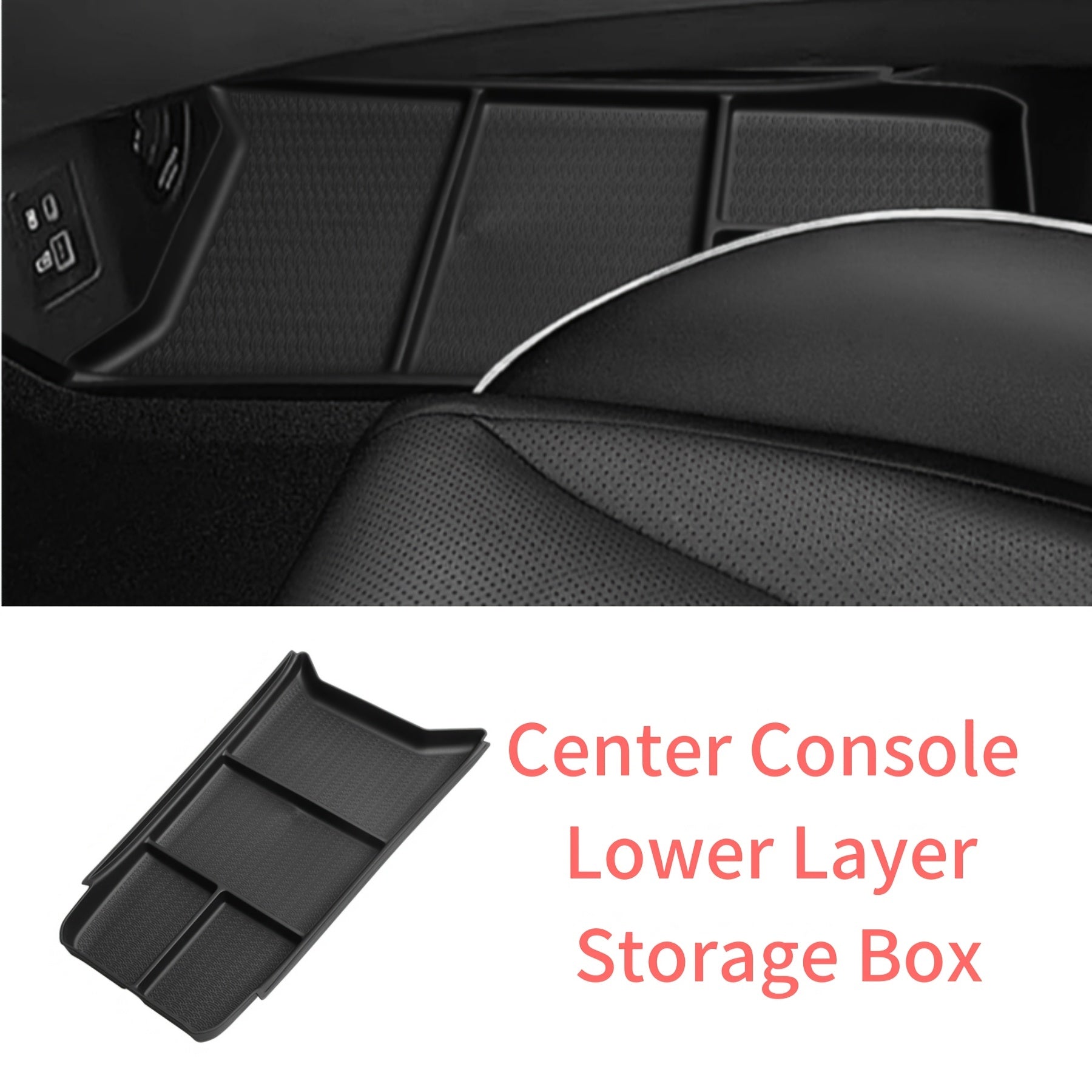 Car Interior Storage Box Organizer for EV SUV Center Console Lower Layer Accessories