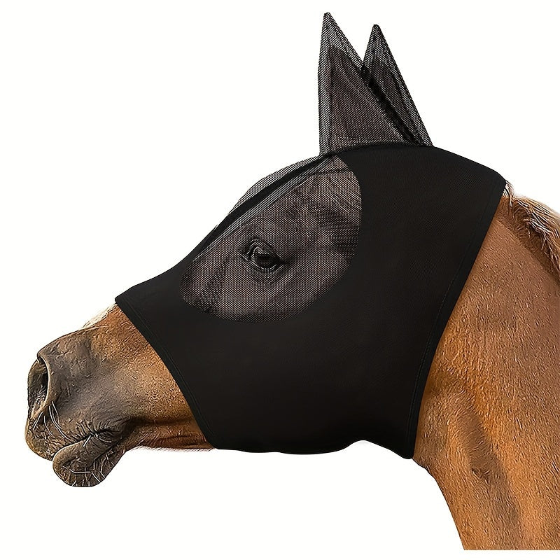 Horse Fly Mask with Ears Breathable Mesh Lightweight Comfort Fit